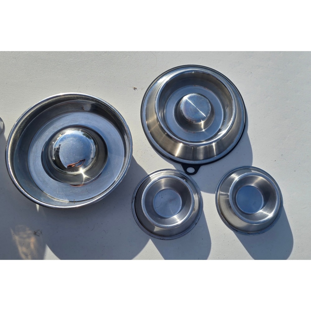 Stainless Steel Pet Bowls Set Of 4 Dog Cat Food Water Dishes slow feeder S M L